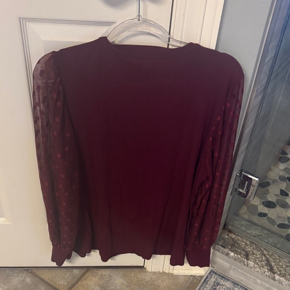 Maurices Deep Red Ribbed Top - Picture 4 of 4